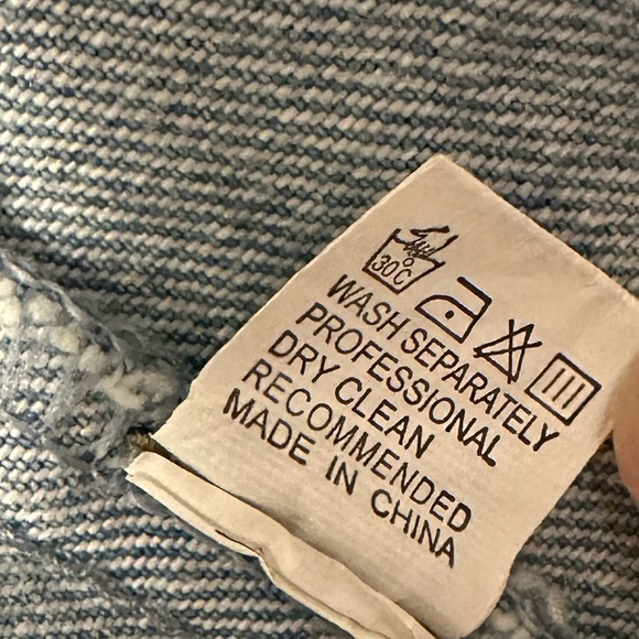 Denim jacket. Size medium. Distressed. Loose fit. - Picture 3 of 11